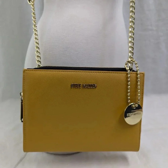 Steve Madden Mustard yellow wallet purse crossbody, zip and snap closure, S5 - Picture 1 of 9